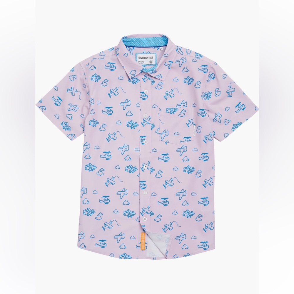 Kids Pink and Blue Patterned Stanley Shirt by SC
